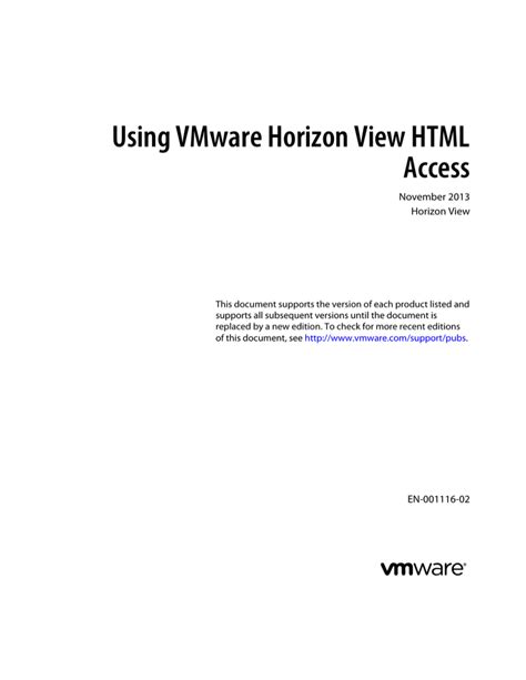 vmware horizon html access manual